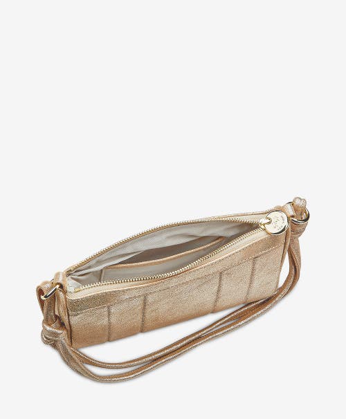 Gigi New York Maggie Metallic Leather Shoulder Bag In Platinum Metallic