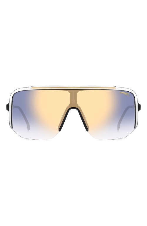 Carrera Eyewear 99mm Oversize Shield Sunglasses in White Black/Blsf Gdsp at Nordstrom