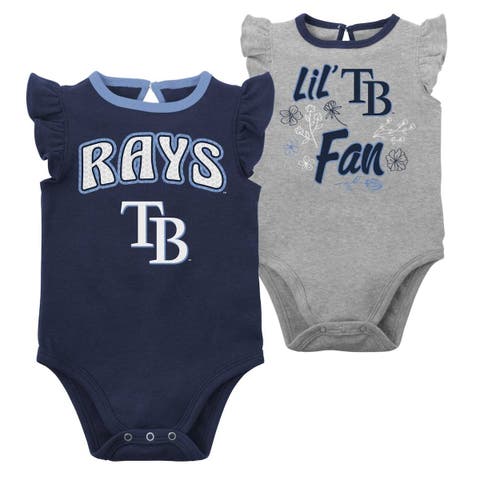 Tampa Bay Rays Infant Ground Out Baller Raglan T-Shirt and Shorts Set -  Light Blue/Heather Gray