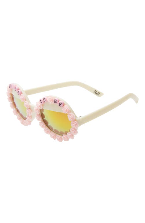 Shop Rad + Refined Bride To Be Round Sunglasses In Pink/orange Mirroed