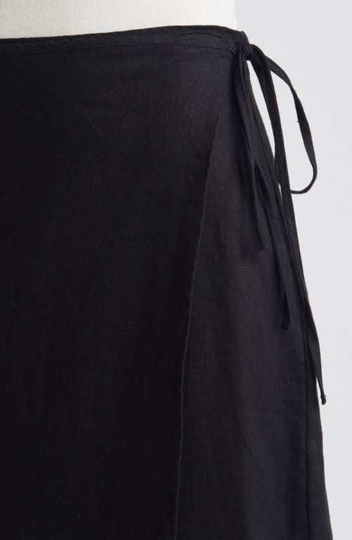 Shop Rails Carly Linen Wrap Midi Skirt In Black