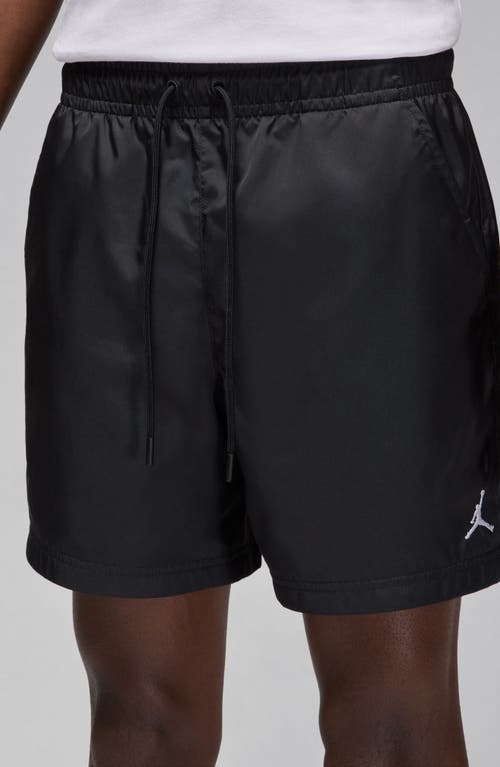 Shop Jordan Essential Poolside Drawstring Shorts In Black/white