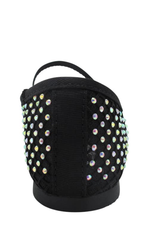 Shop Jellypop Kids' Anggie Rhinestone Mesh Flat In Black/black