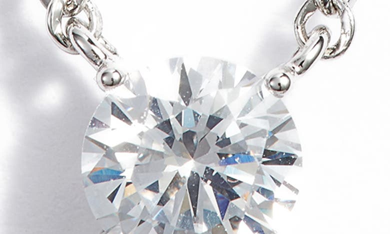 Nordstrom Cubic Zirconia Pendant Necklace In Clear- Silver