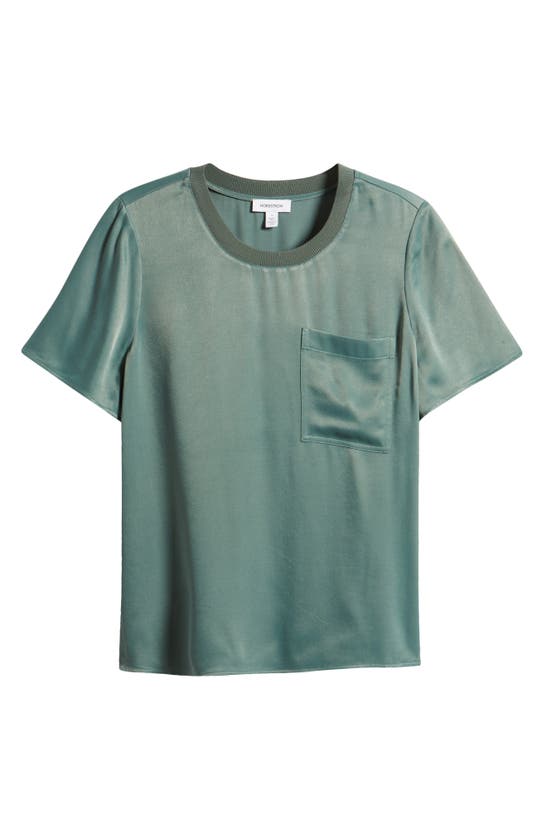 Shop Nordstrom Woven Pocket T-shirt In Green Duck