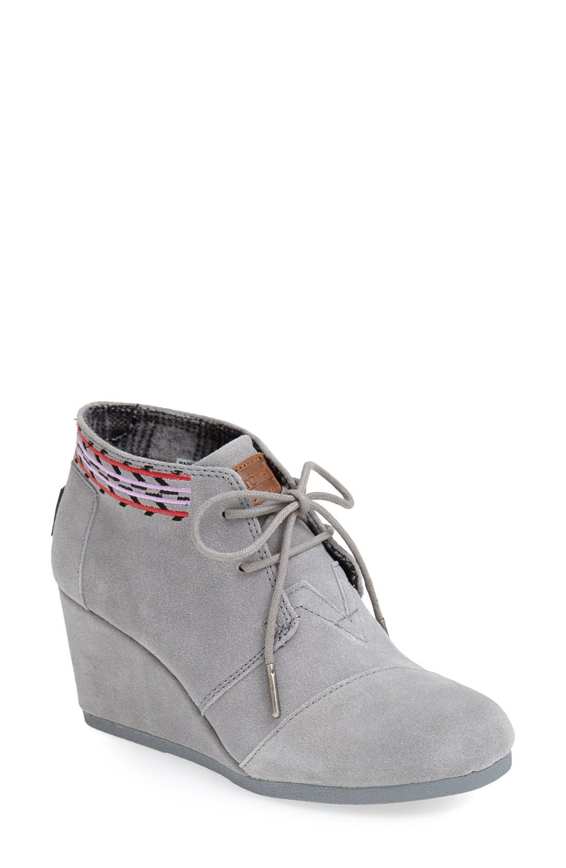 toms desert suede wedge bootie