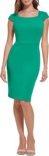 Buy Calvin Klein women round neck sleeveless mini dress jade