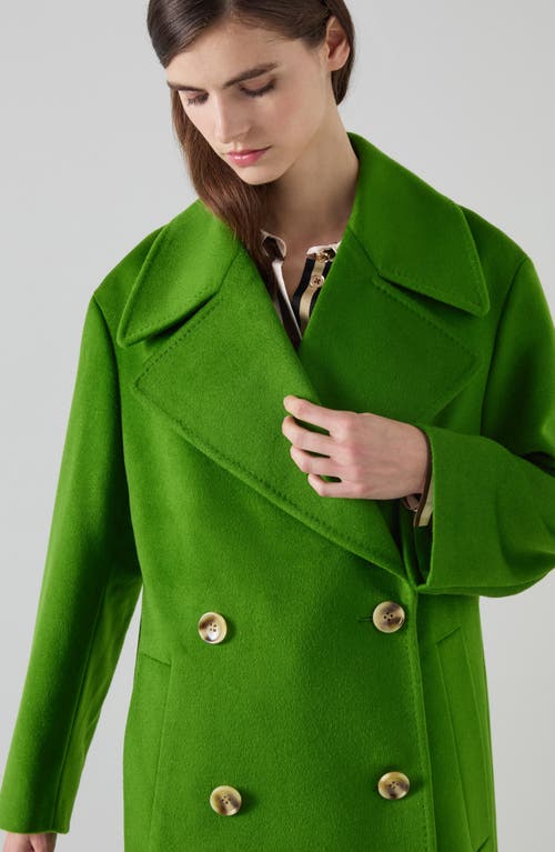 Shop Lk Bennett Amor Wool Coat In Green