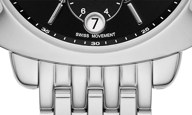 Michele Ascalon Diamond Bracelet Watch, 40mm In Silver