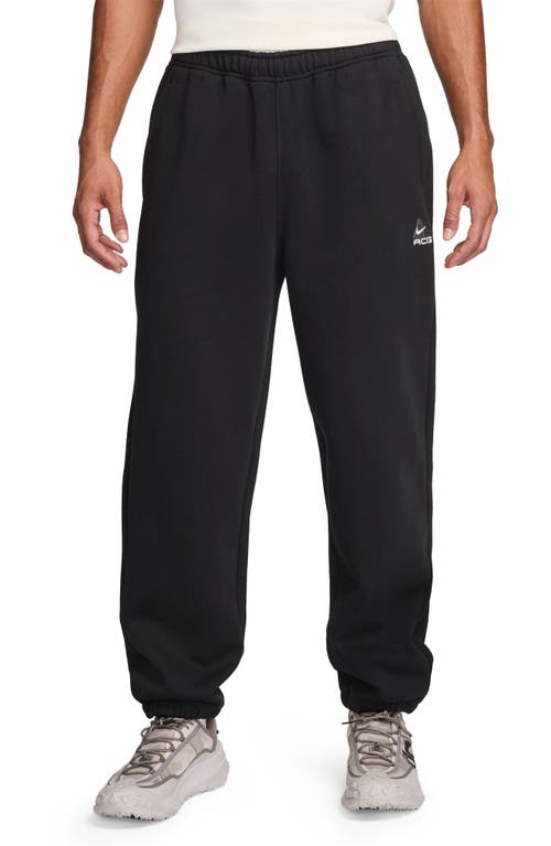 Shop Nike Acg Lungs Therma-fit Repel Tuff Fleece Pants In Black/anthracite/white