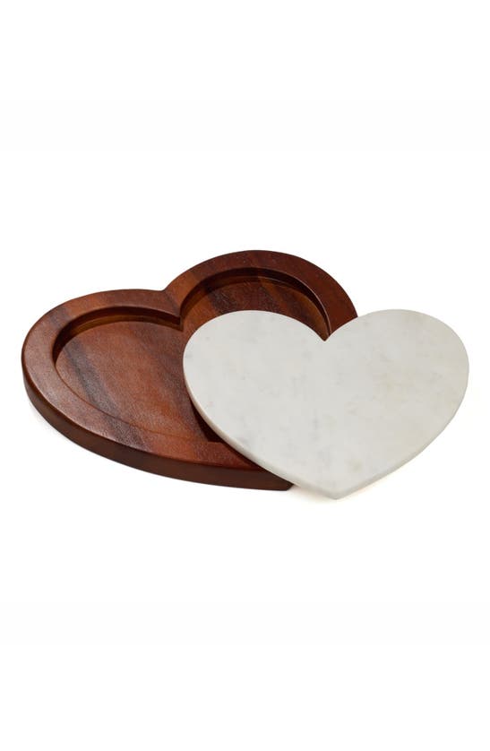 Shop Nambe Nambé Eat Your Heart Out Cutting Board Set In Brown