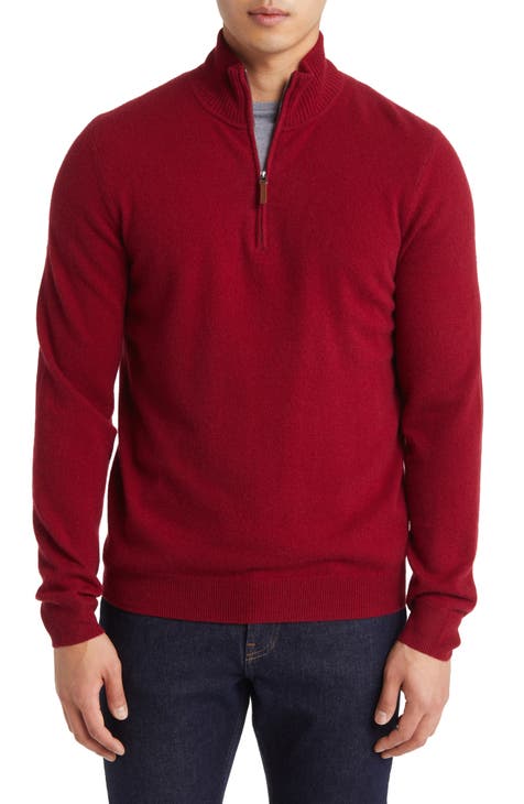 Cashmere Quarter Zip Pullover Sweater (Regular & Tall)