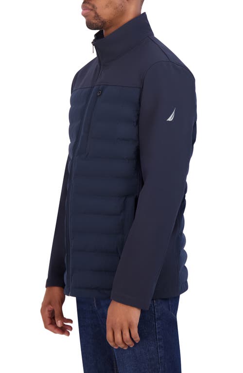 Nautica Men's Tech Shell Hybrid Jacket In Navy