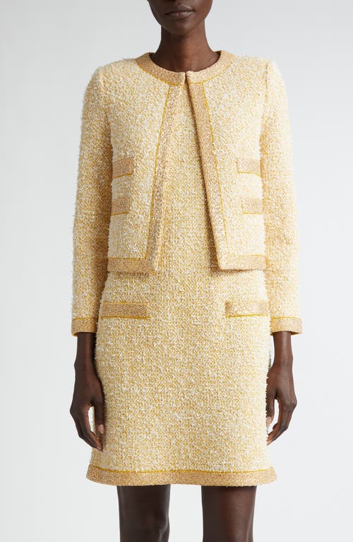 St. John Evening Sequin Eyelash Tweed Crop Jacket Multi at Nordstrom,