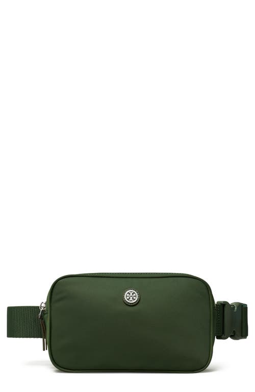 Shop Tory Burch Virginia Nylon Belt Bag In Basil