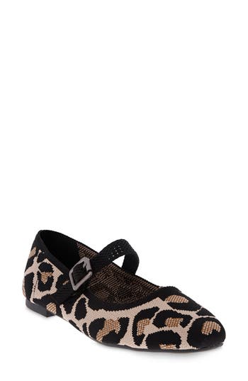 Mia Brita Mary Jane Flat In Leopard Print