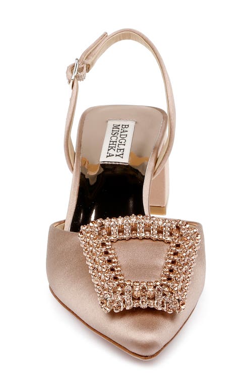 Shop Badgley Mischka Collection Emmie Slingback Pointed Toe Pump In Warm Nude