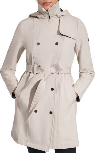 Belted Softshell Hooded Trench Coat