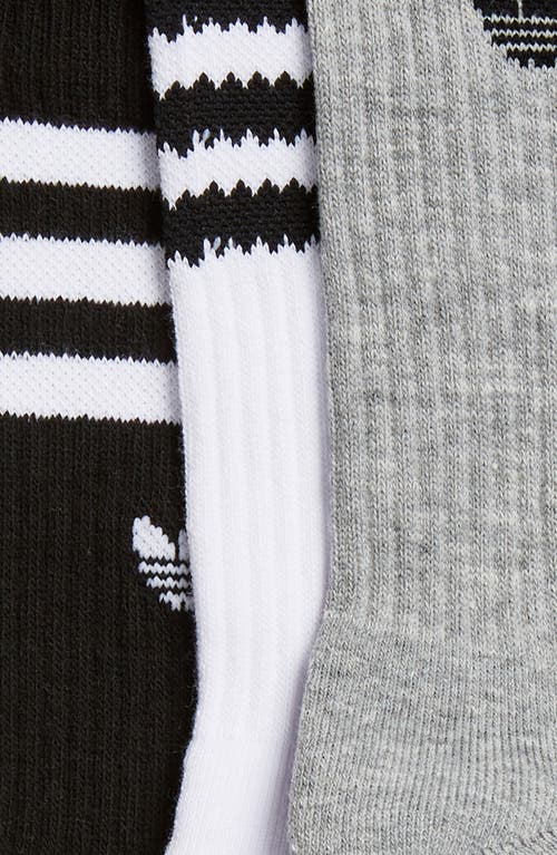 Shop Adidas Originals Adidas Kids' Assorted 3-pack Originals Crew Socks In White/grey/black