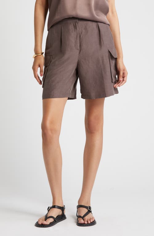 Utility Shorts in Grey Plum