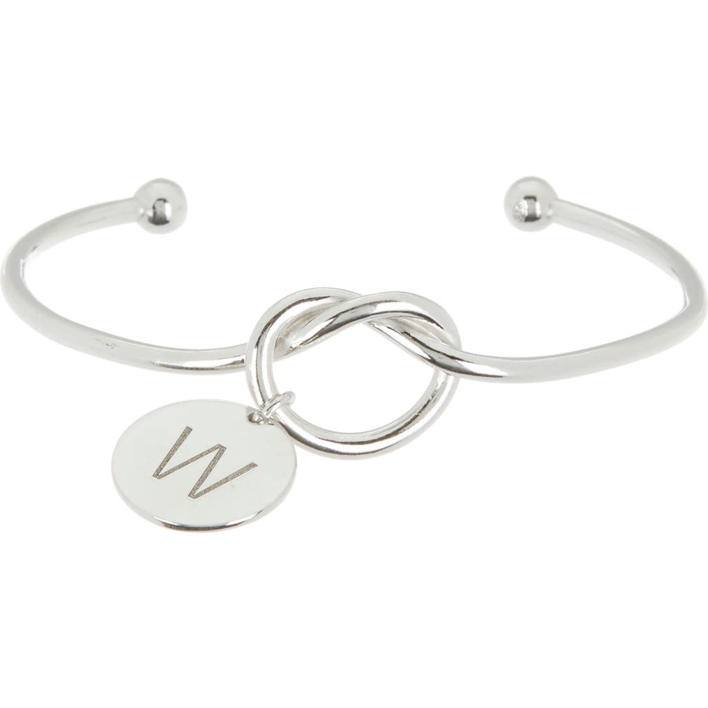 Meshmerise Love Knot Initial Bracelet In White-w
