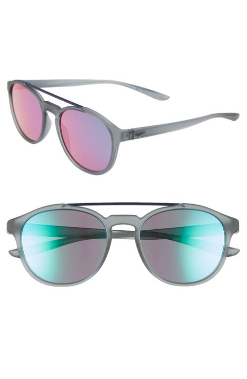 Nike Kismet 54mm Round Sunglasses in Matte Cool Grey/Teal