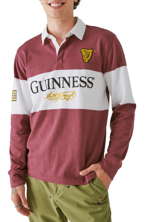 Lucky Brand x Guinness Colorblock Jersey Rugby Shirt Maroon at Nordstrom,