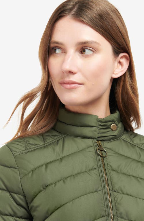 Shop Barbour Stretch Cavalry Quilted Jacket In Olive/olive Marl