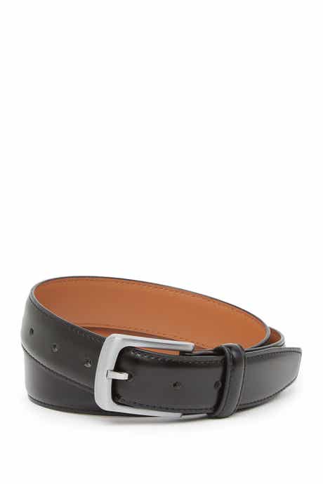 Original Penguin Reversible Leather Belt with Pete Buckle - White