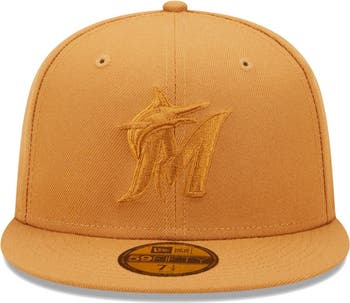 Men's New Era Stone/Black Miami Marlins Retro 59FIFTY Fitted Hat