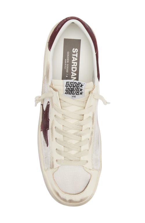 Shop Golden Goose Stardan Sneaker In White/white Ecru/wine