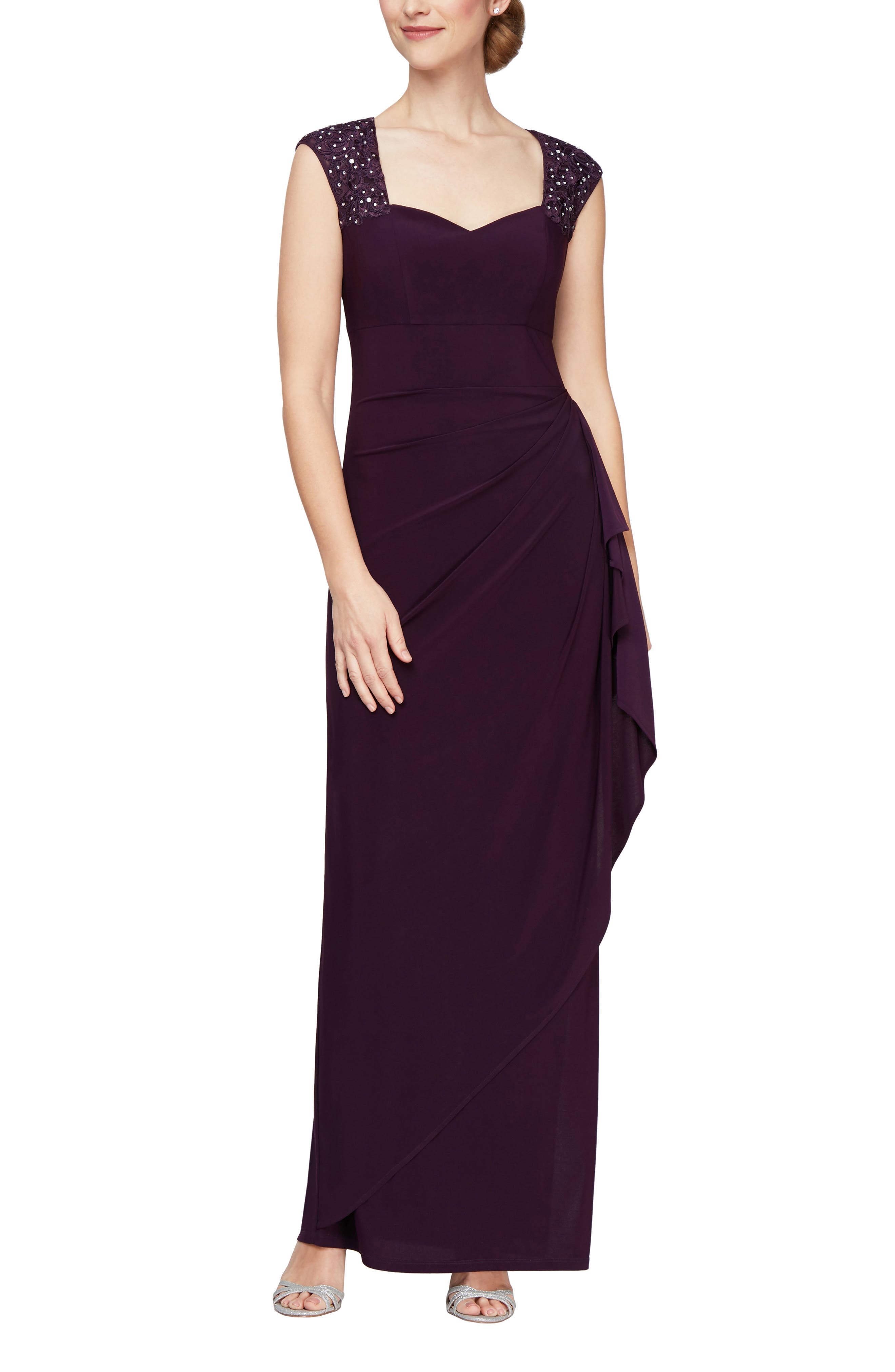 Alex Evenings Embellished Side Drape 
