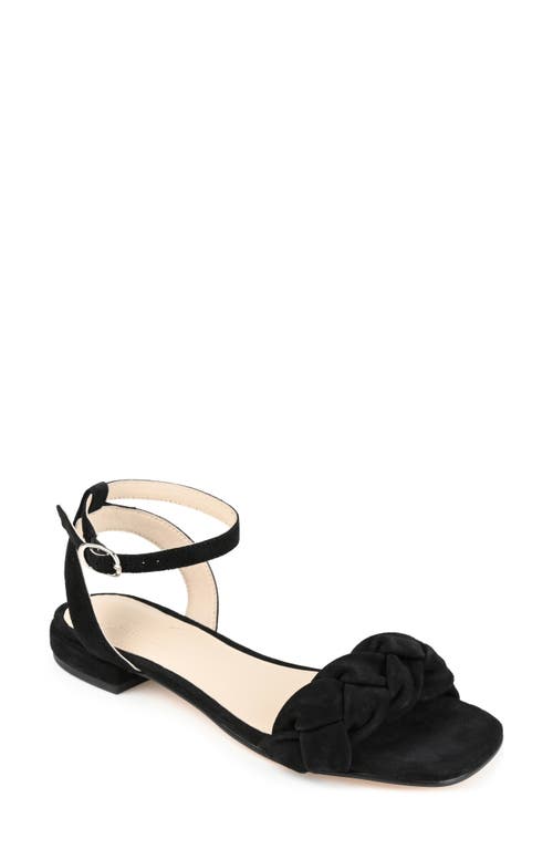 Sellma Braided Ankle Strap Sandal in Black