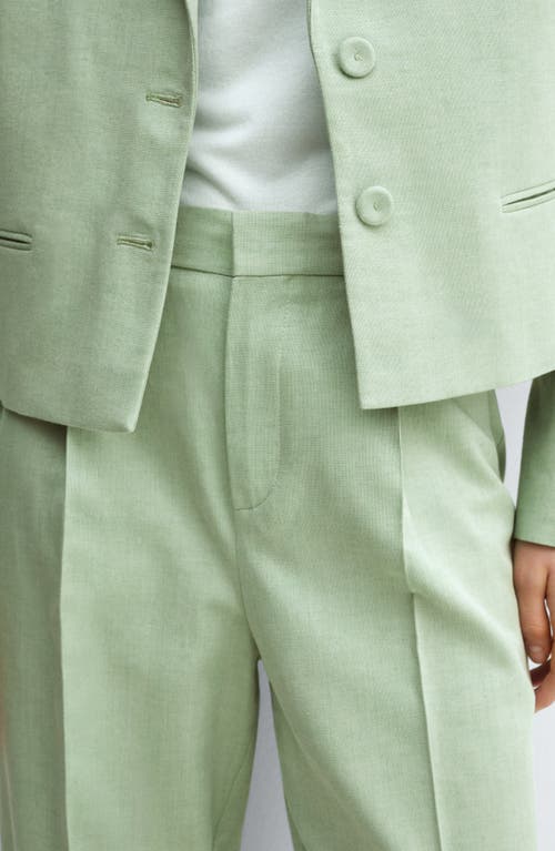 Shop Mango Sevilla Straight Leg Trousers In Green