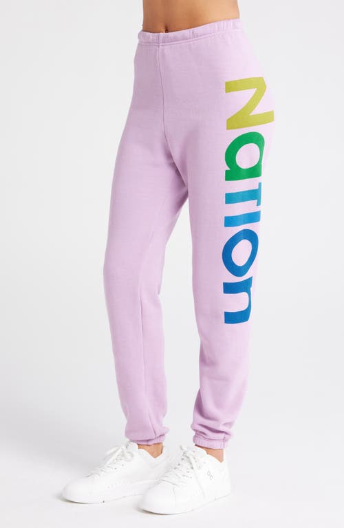 Aviator Nation Rainbow Logo Sweatpants In Mauve