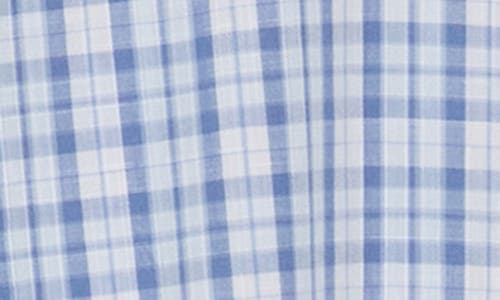 Shop David Donahue Casual Plaid Cotton Poplin Button-down Shirt In Blue/gray