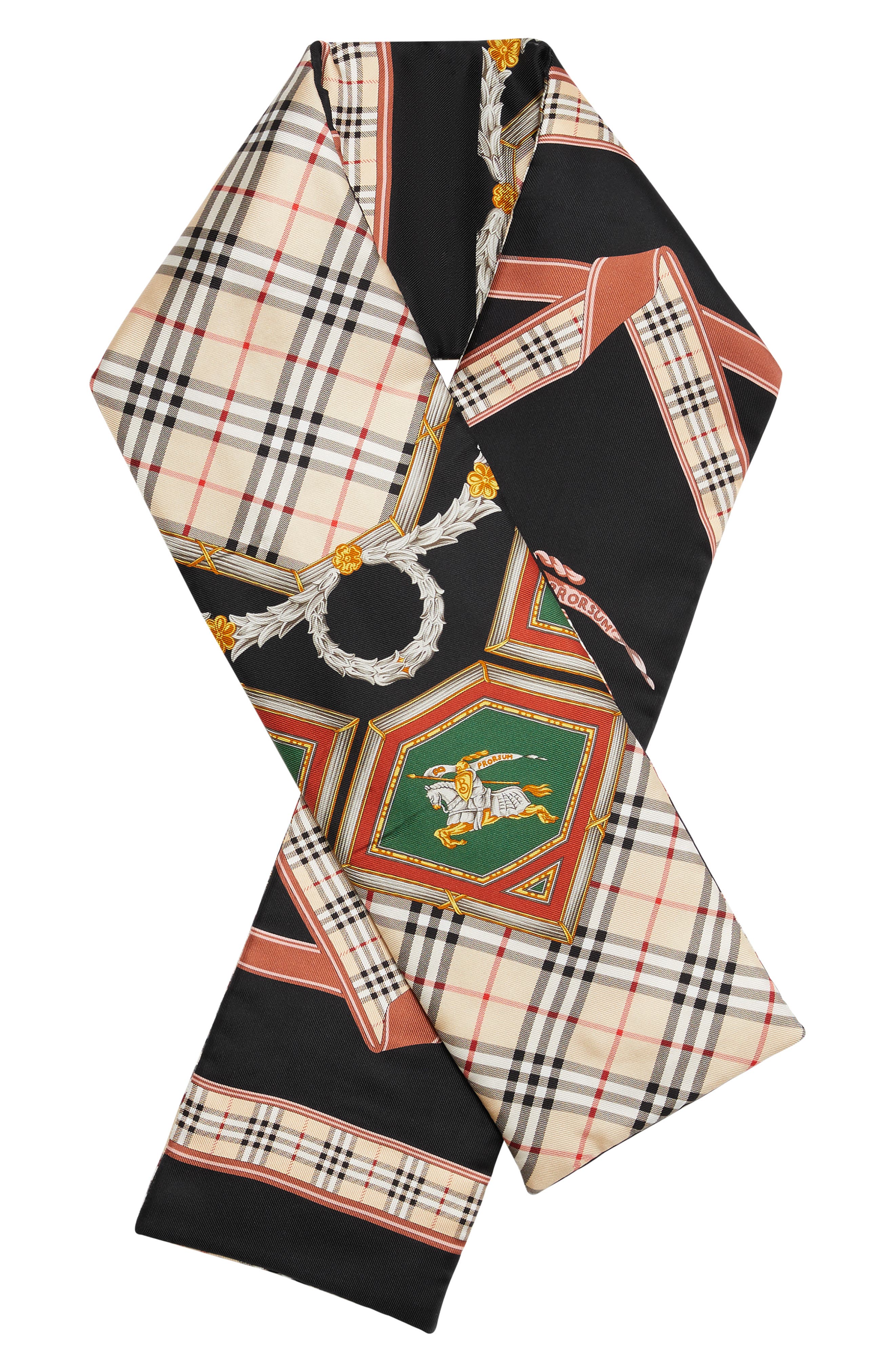 burberry archive print silk scarf