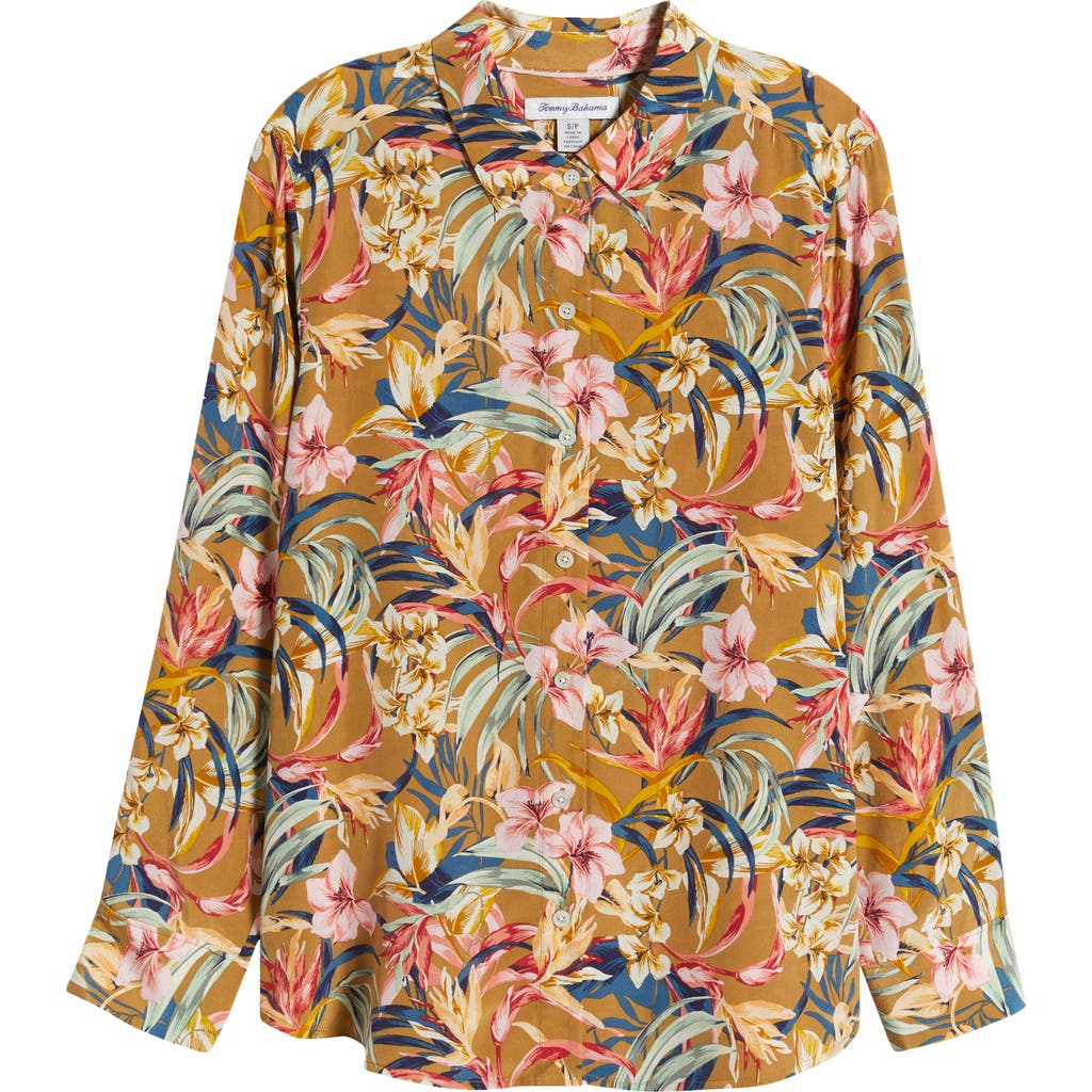 Tommy Bahama Flora Amora Button-up Silk Shirt In Greek Olive