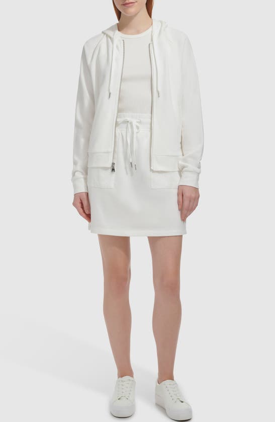 Shop Andrew Marc Sport French Terry Pull-on Skirt In White