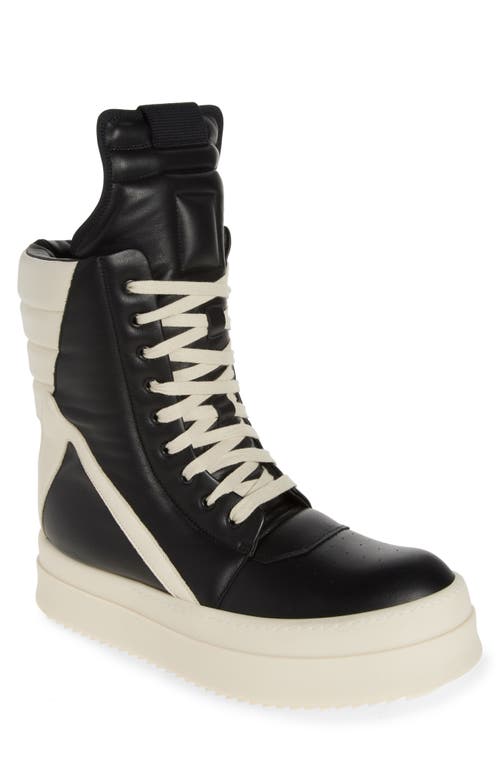 Shop Rick Owens Geobasket Mega Bumper High Top Sneaker In Black/milk/milk