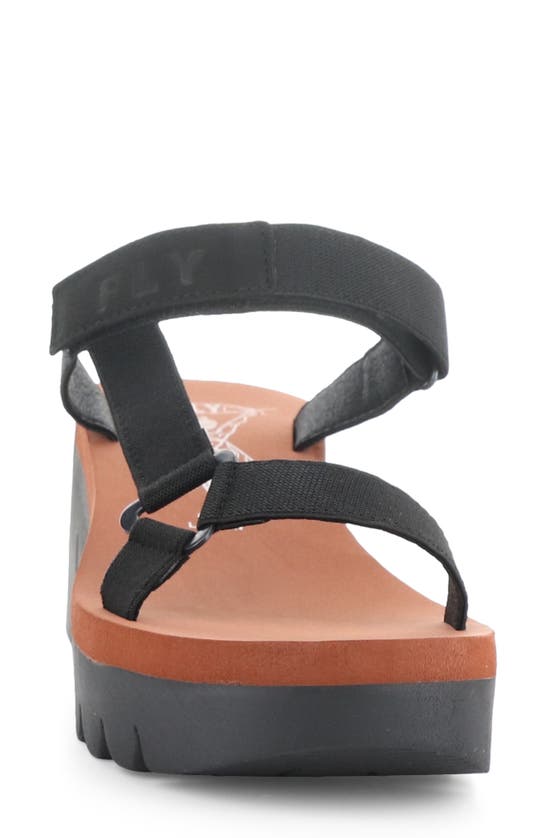 Shop Fly London Yaka Platform Wedge Sandal In Black Cupido