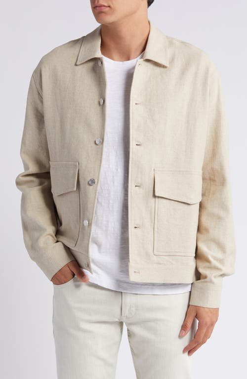 Mitford Linen & Cotton Shirt Jacket in Natural