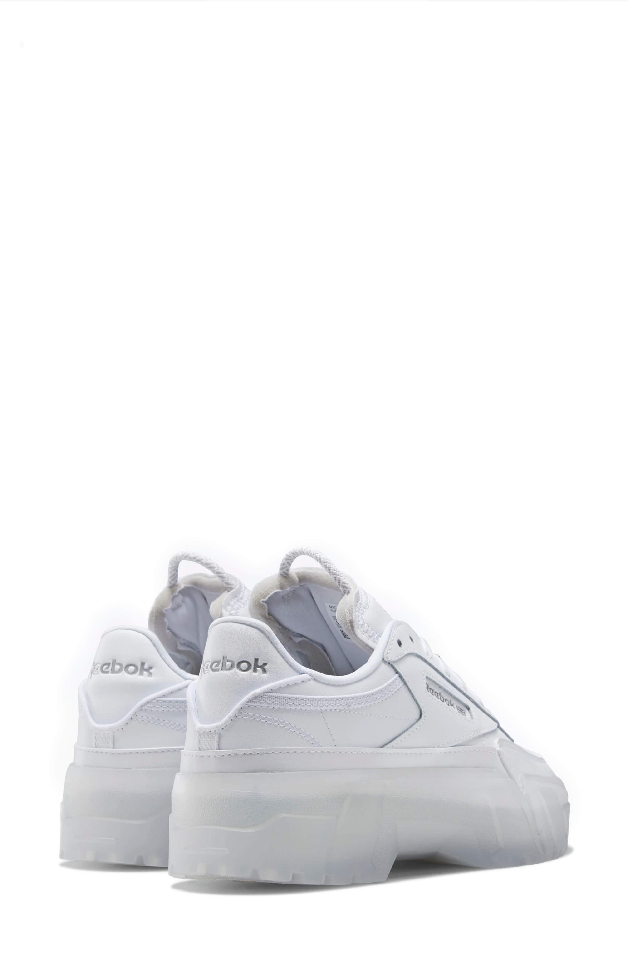 reebok white platform sneakers