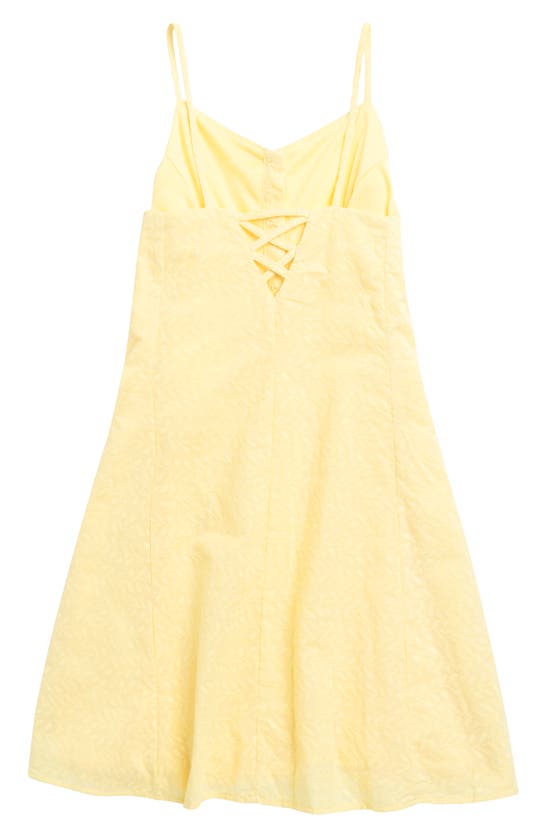 Shop Walking On Sunshine Kids' Button Front Fit & Flare Sundress In Yellow