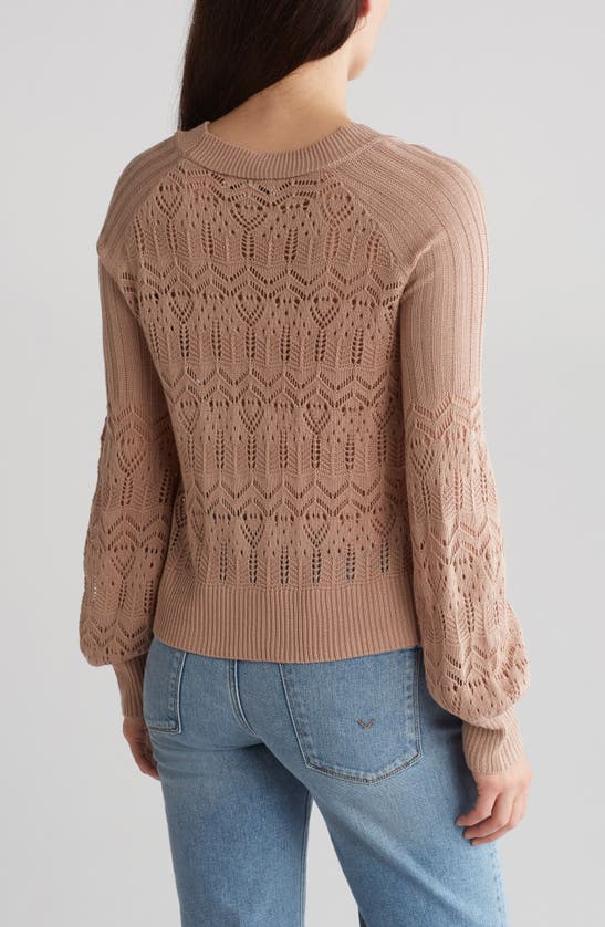 Shop By Design Karina Pointelle Stitch Cardigan In Taupe