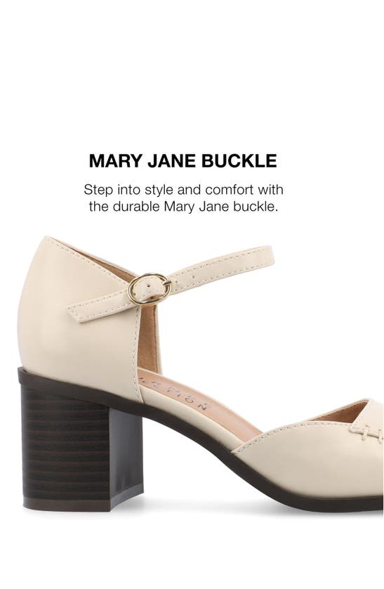 Shop Journee Collection Evangeline Block Heel Pump In Ivory