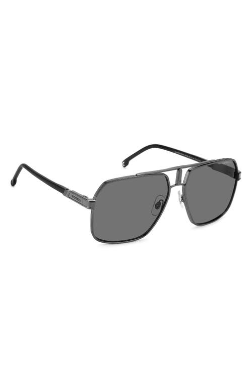 Shop Carrera Eyewear 62mm Polarized Rectangular Sunglasses In Dark Ruth Black/gray Polar