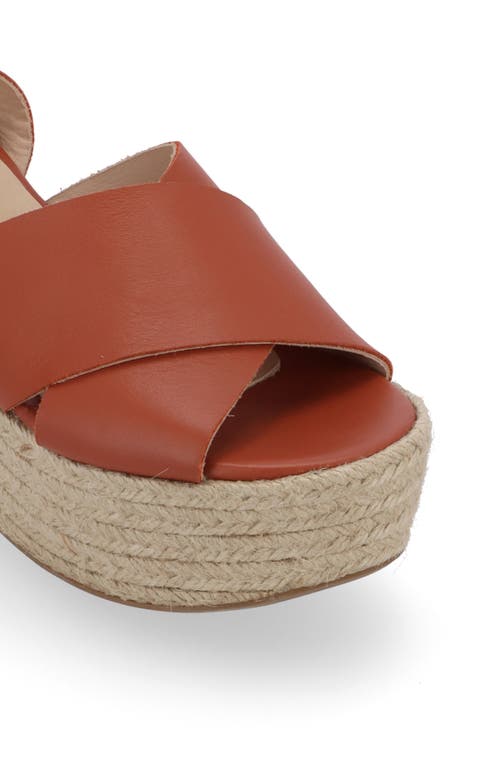 Shop Alohas Lyla Ankle Strap Espadrille Platform Sandal In Tan