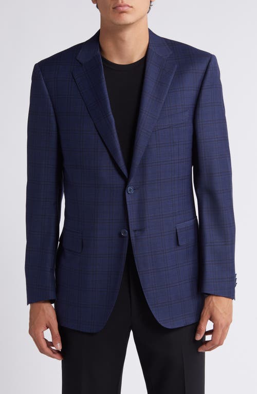 Shop Canali Siena Regular Fit Plaid Wool Sport Coat In Navy