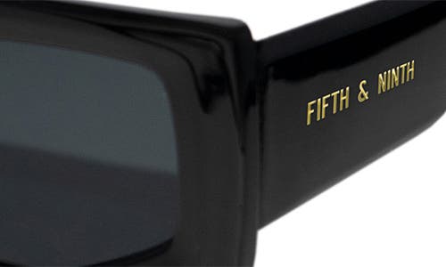Fifth & Ninth Ivy 54mm Polarized Geometric Sunglasses In Black/black